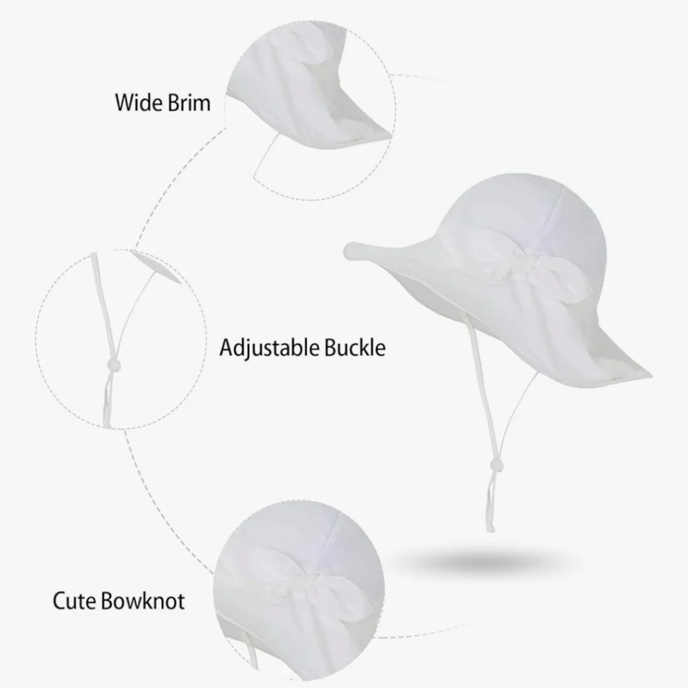 Girls White Sun Hat 6-12 Months